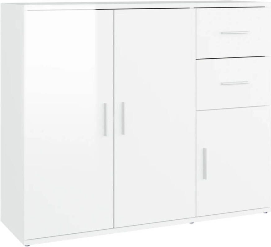 VidaXL -Dressoir-91x29 5x75-cm-bewerkt-hout-hoogglans-wit