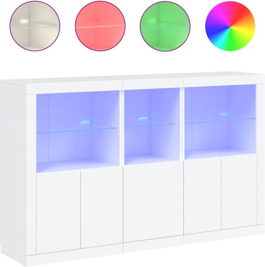 VidaXL -Dressoir-met-LED-verlichting-162x37x100-cm-wit