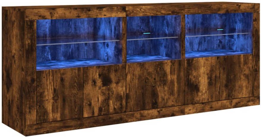 VidaXL -Dressoir-met-LED-verlichting-162x37x67-cm-bruin-eiken