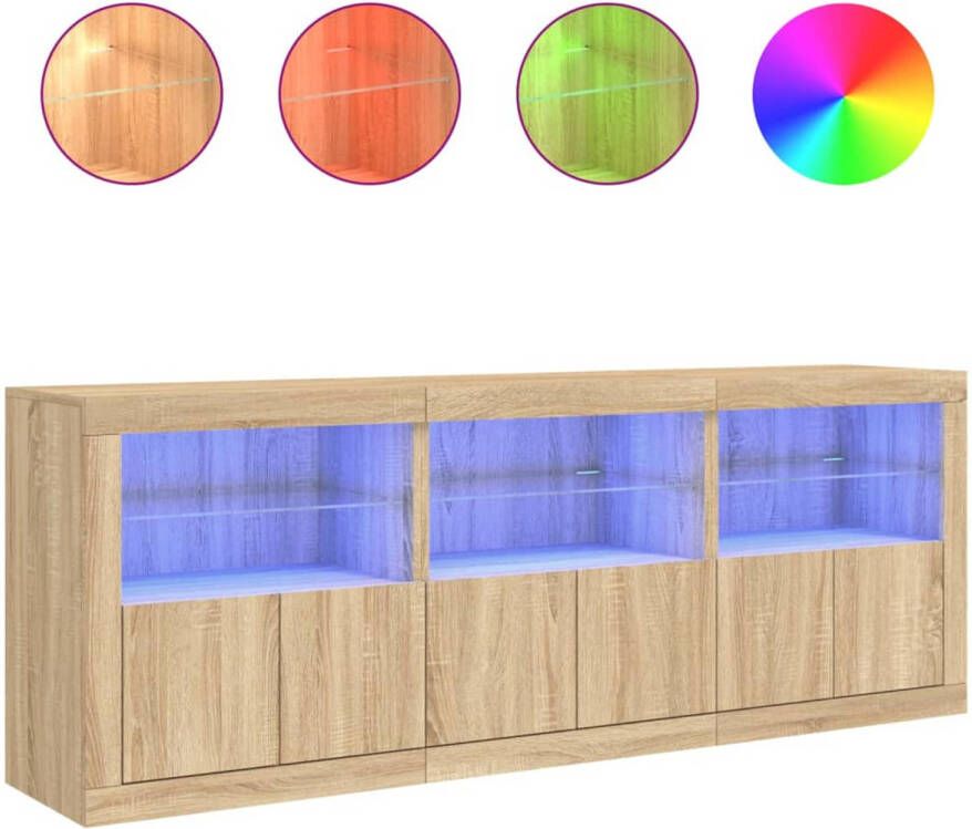 VidaXL -Dressoir-met-LED-verlichting-181 5x37x67-cm-sonoma-eikenkleurig - Foto 3