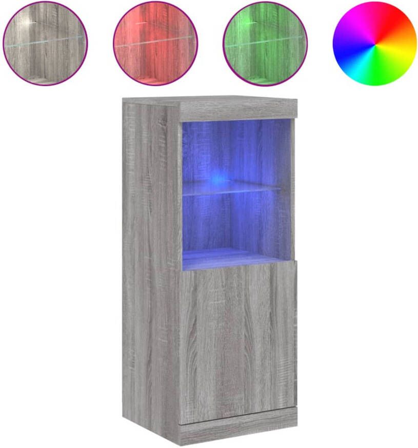VidaXL -Dressoir-met-LED-verlichting-41x37x100-cm-grijs-sonoma-eiken