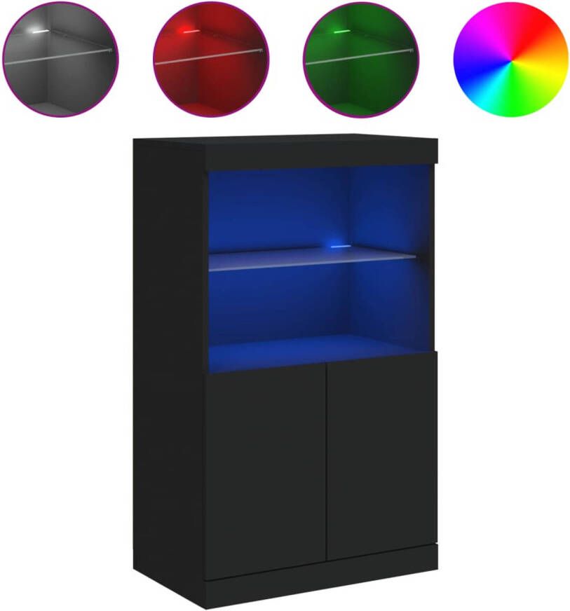 VidaXL -Dressoir-met-LED-verlichting-60 5x37x100-cm-zwart