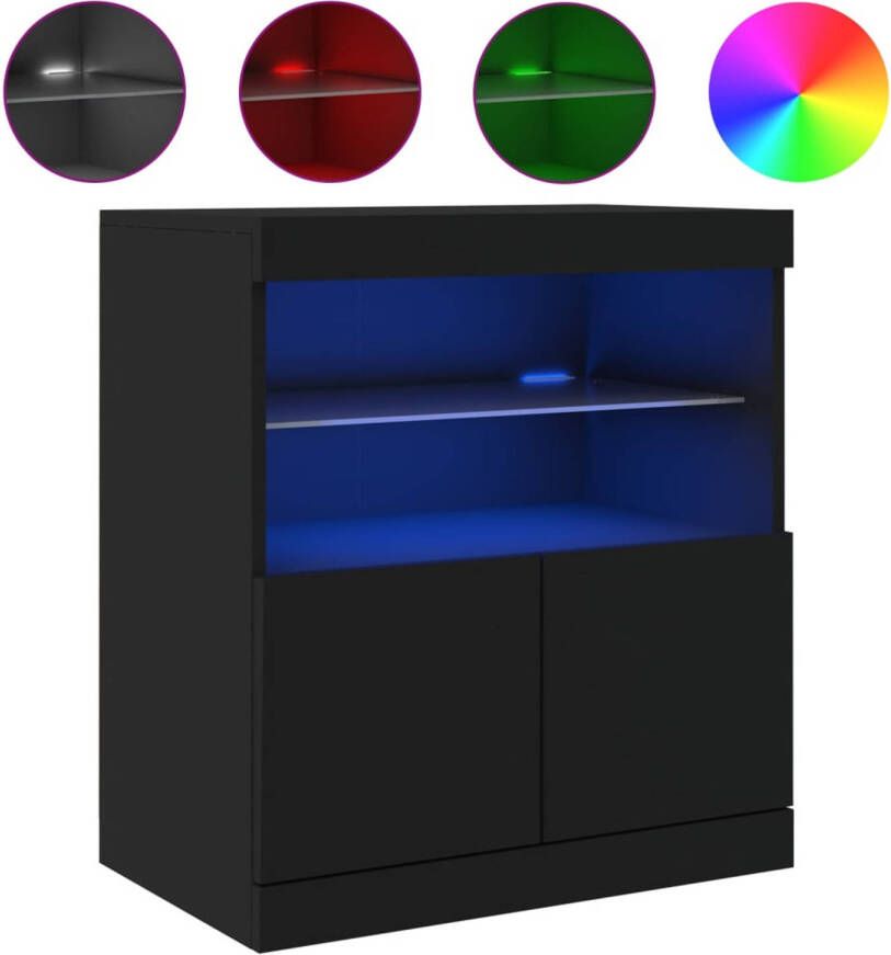 VidaXL -Dressoir-met-LED-verlichting-60x37x67-cm-zwart