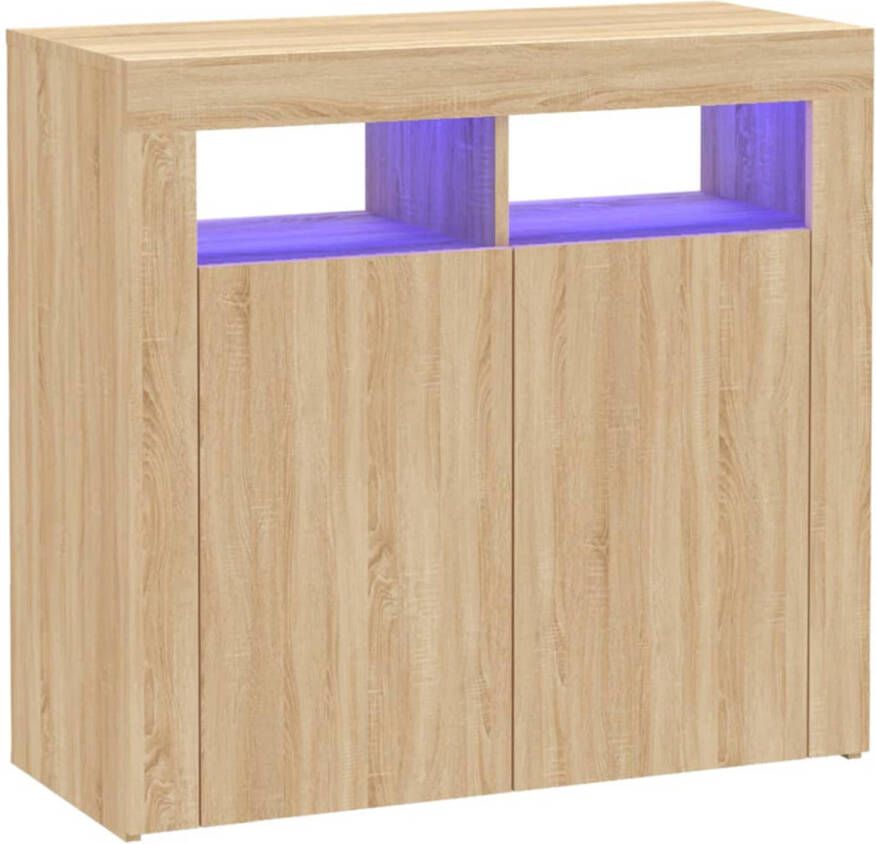 VidaXL -Dressoir-met-LED-verlichting-80x35x75-cm-sonoma-eikenkleurig