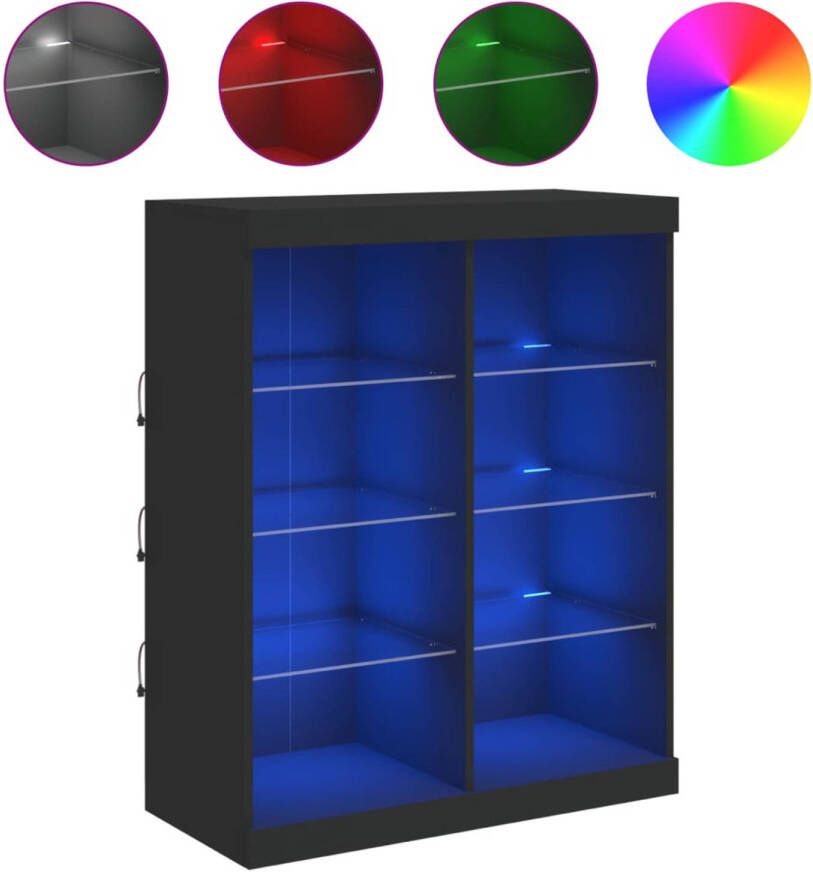VidaXL -Dressoir-met-LED-verlichting-81x37x100-cm-zwart