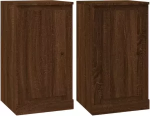 VIDAXL Dressoirs 2 st 37 5x35 5x67 5 cm bewerkt hout bruineikenkleurig