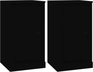 VIDAXL Dressoirs 2 st 37 5x35 5x67 5 cm bewerkt hout zwart
