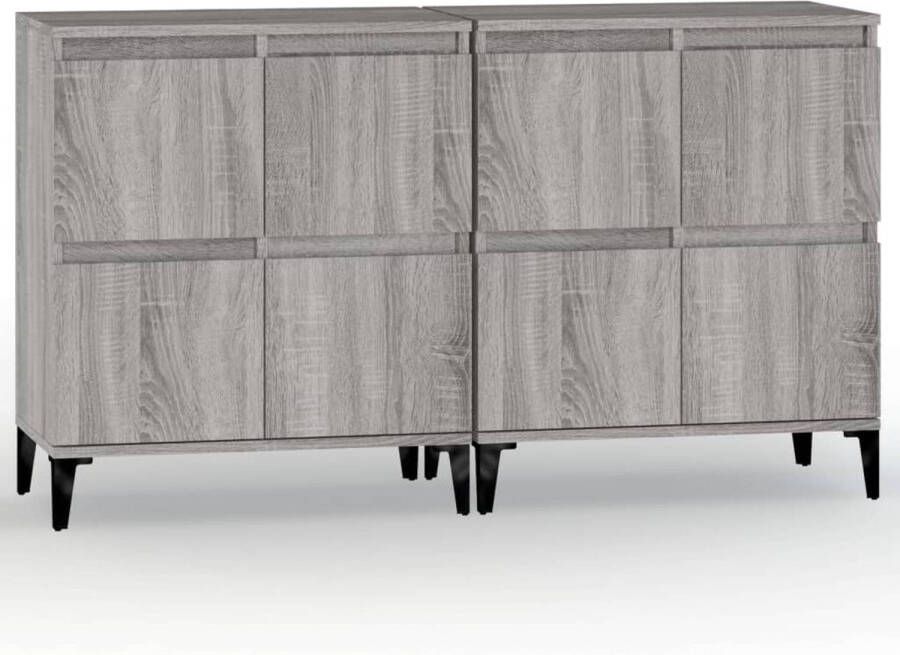 VidaXL -Dressoirs-2-st-60x35x70-cm-bewerkt-hout-grijs-sonoma-eikenkleur