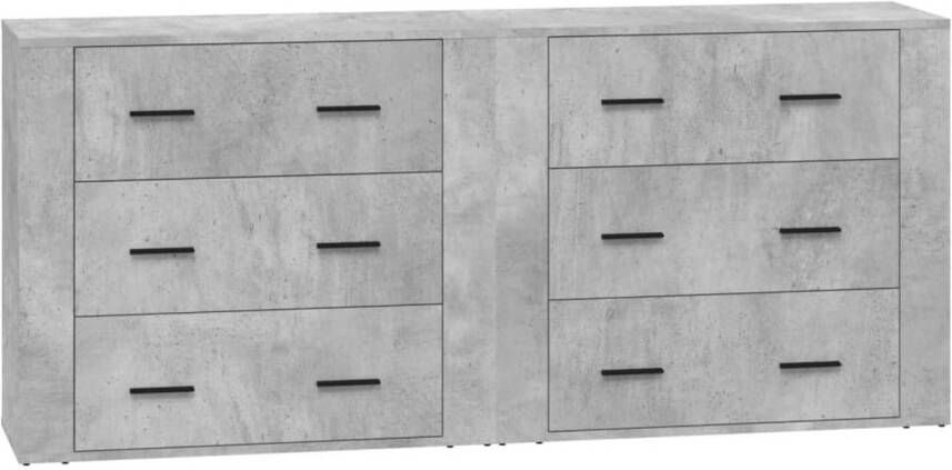 VidaXL -Dressoirs-2-st-bewerkt-hout-betongrijs