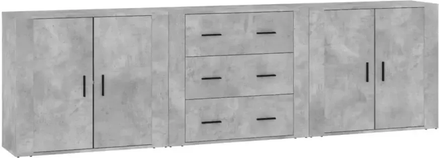 VidaXL -Dressoirs-3-st-bewerkt-hout-betongrijs - Foto 2