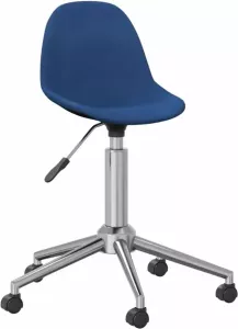 VIDAXL Eetkamerstoel draaibaar stof blauw