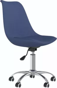 VIDAXL Eetkamerstoel draaibaar stof blauw