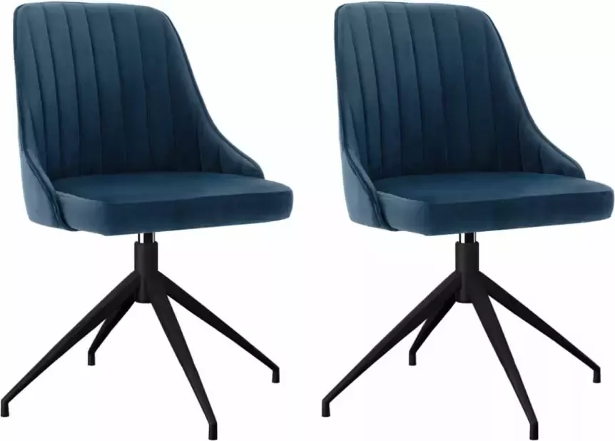 VidaXL Eetkamerstoelen 2 st fluweel blauw