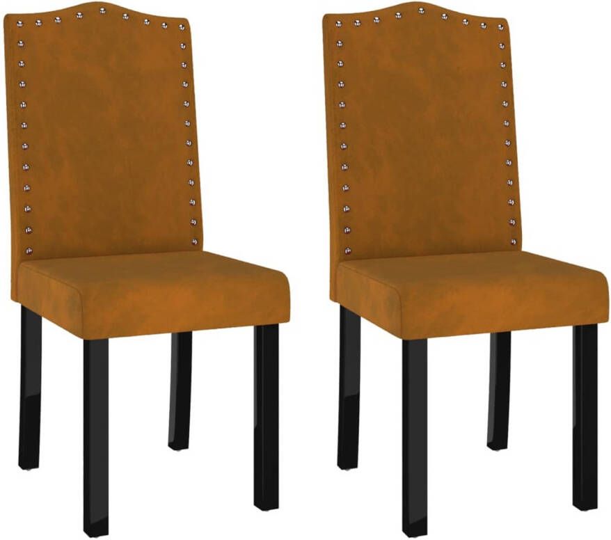 VidaXL Eetkamerstoelen 2 st fluweel bruin