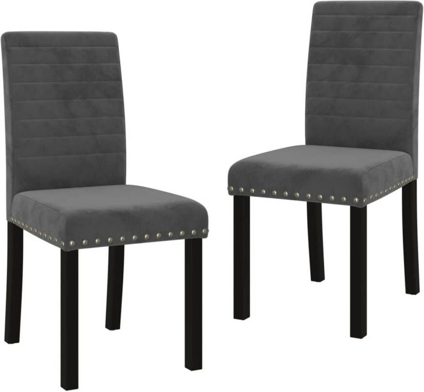 VidaXL Eetkamerstoelen 2 st fluweel donkergrijs