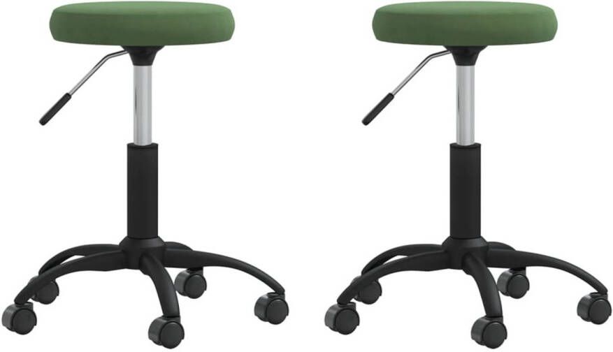 VidaXL Eetkamerstoelen 2 st fluweel donkergroen - Foto 1