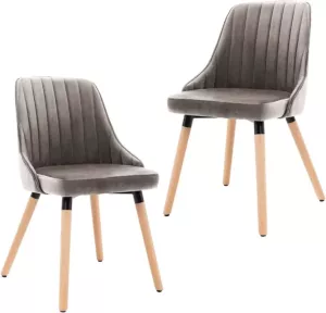 VidaXL Eetkamerstoelen 2 st fluweel lichtgrijs