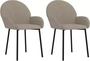 VidaXL Eetkamerstoelen 2 st fluweel lichtgrijs