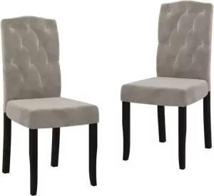 VidaXL Eetkamerstoelen 2 st fluweel lichtgrijs