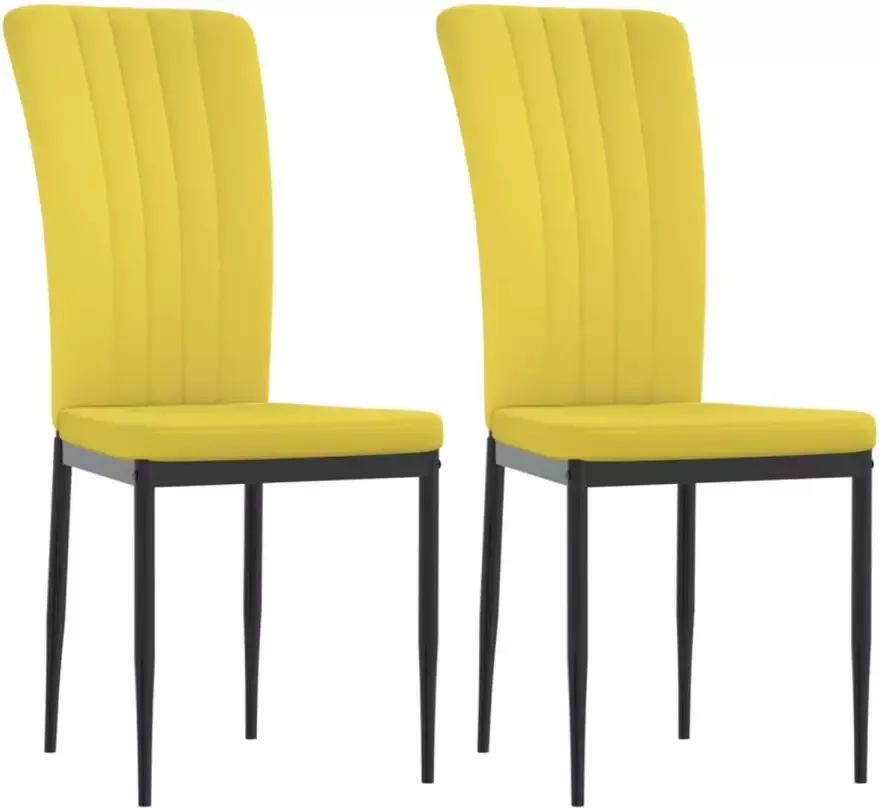 VidaXL -Eetkamerstoelen-2-st-fluweel-mosterdgeel