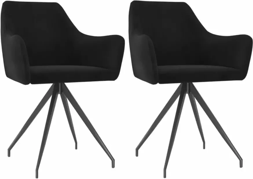 VidaXL Eetkamerstoelen 2 st fluweel zwart