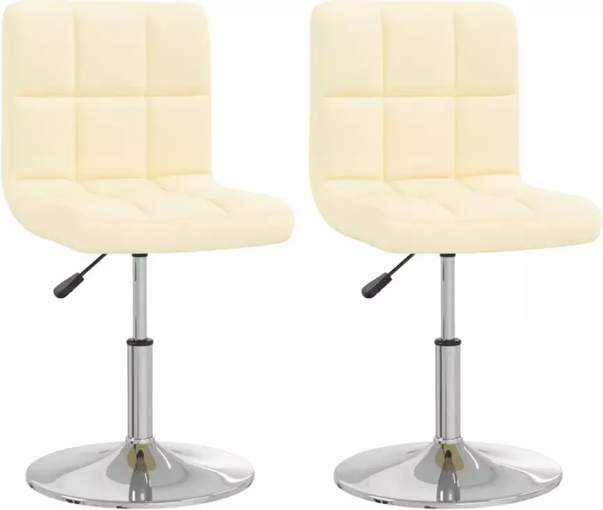 VidaXL Eetkamerstoelen 2 st kunstleer crèmekleurig