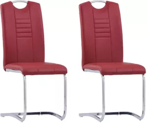 VidaXL Eetkamerstoelen 2 St Kunstleer Rood