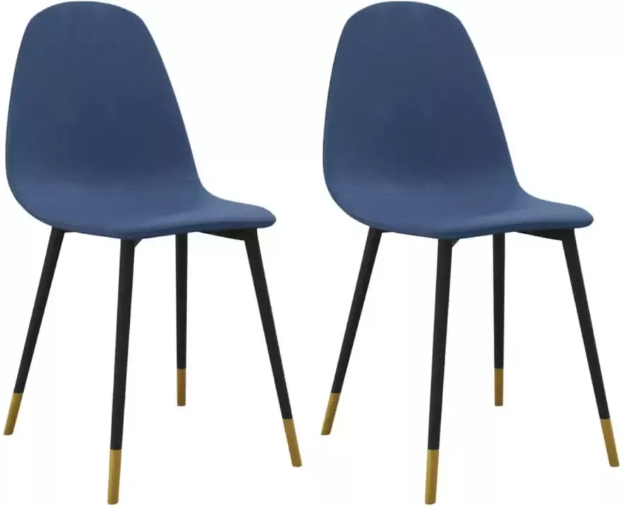 VidaXL Eetkamerstoelen 2 st stof blauw