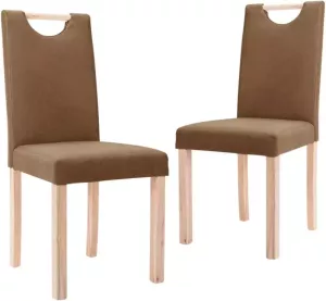 VIDAXL Eetkamerstoelen 2 st stof bruin