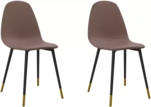 VidaXL Eetkamerstoelen 2 St Stof Taupe
