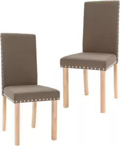 VidaXL Eetkamerstoelen 2 st stof taupe