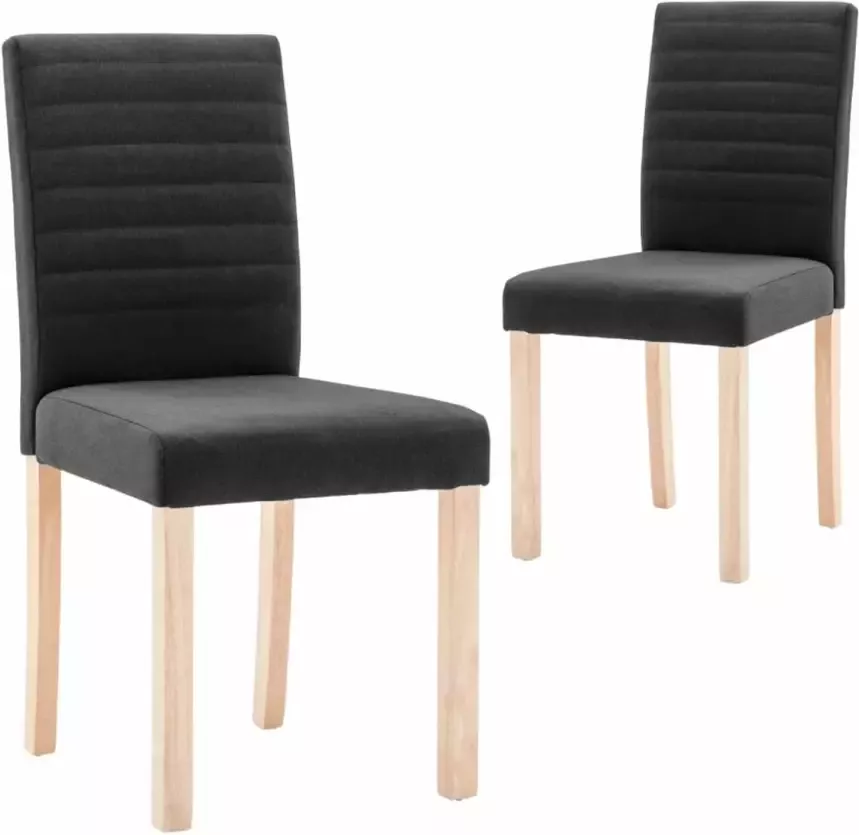VidaXL Eetkamerstoelen 2 st stof zwart