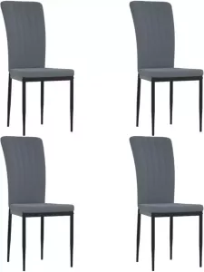 VidaXL Eetkamerstoelen 4 St Fluweel Donkergrijs