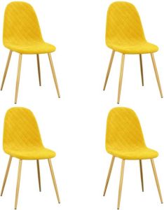 VidaXL -Eetkamerstoelen-4-st-fluweel-mosterdgeel