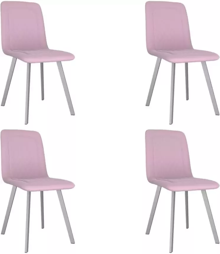 VIDAXL Eetkamerstoelen 4 st fluweel roze - Foto 1