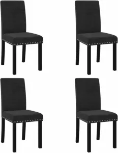 VidaXL Eetkamerstoelen 4 st fluweel zwart