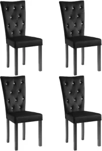 VidaXL Eetkamerstoelen 4 st fluweel zwart