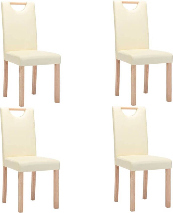 VidaXL Eetkamerstoelen 4 st kunstleer crèmekleurig
