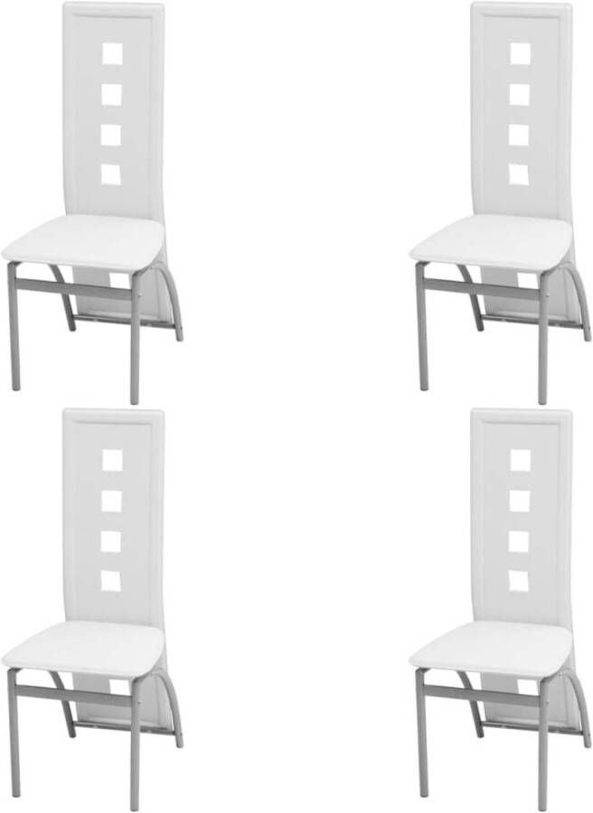 Vida XL vidaXL Eetkamerstoelen 4 st kunstleer wit-VXL-270163 - Foto 2
