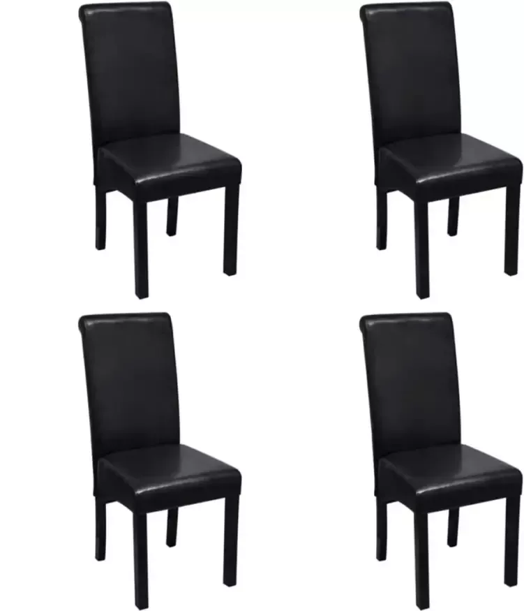 VidaXL Eetkamerstoelen 4 st kunstleer zwart - Foto 1