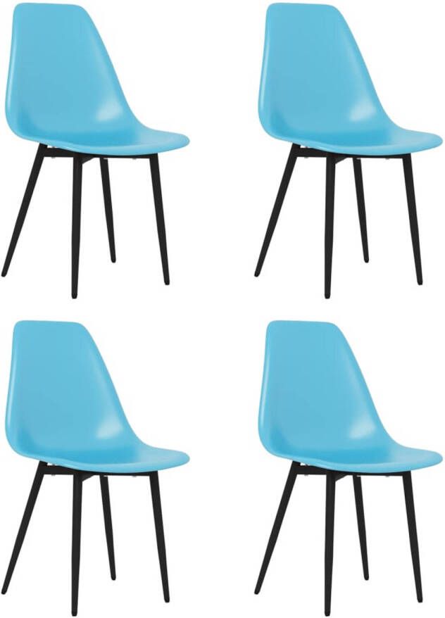 VidaXL Eetkamerstoelen 4 st PP blauw