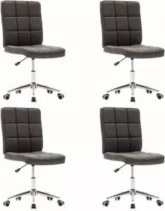 VidaXL Eetkamerstoelen 4 St Stof Donkergrijs