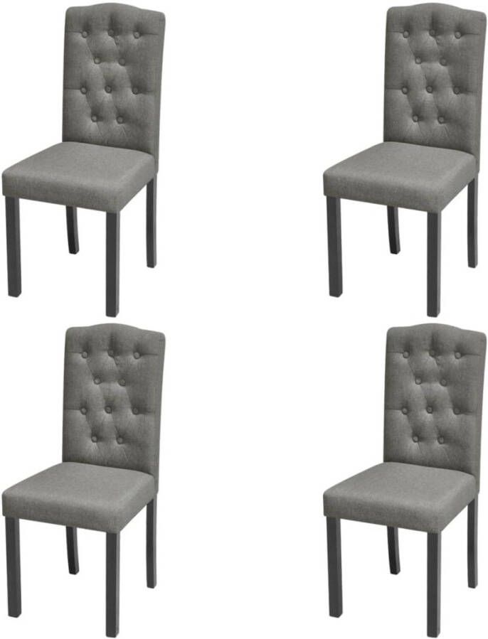 Vida XL vidaXL Eetkamerstoelen 4 st stof grijs-VXL-242224