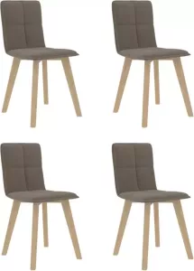 VidaXL Eetkamerstoelen 4 st stof taupe