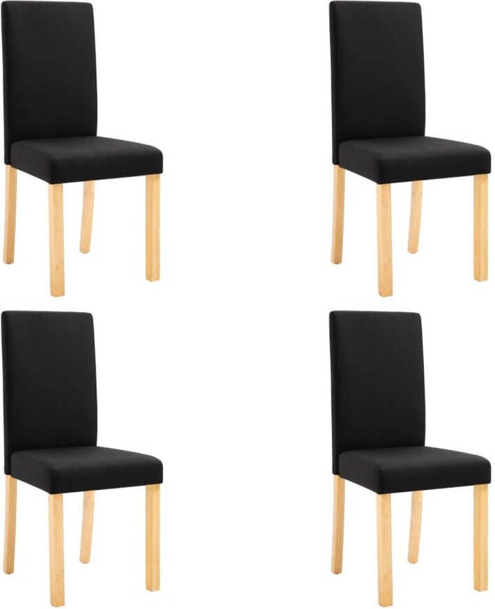 VIDAXL Eetkamerstoelen 4 st stof zwart