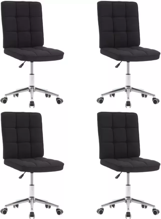 VIDAXL Eetkamerstoelen 4 st stof zwart