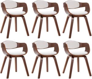 VidaXL -Eetkamerstoelen-6-st-gebogen-hout-en-kunstleer