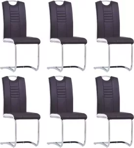 VidaXL Eetkamerstoelen 4 st stof donkergrijs
