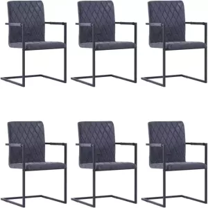 VidaXL Eetkamerstoelen 6 St Kunstleer Zwart