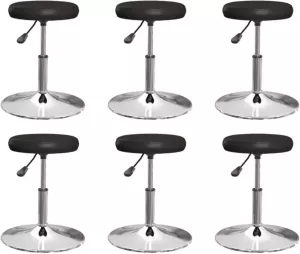 VidaXL -Eetkamerstoelen-6-st-kunstleer-zwart
